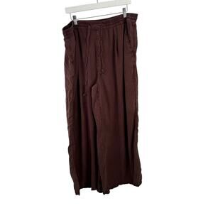 Aerie Brown 100% Lyocell Wide Leg Pants Boho Y2K High Rise Baggy Womens XL